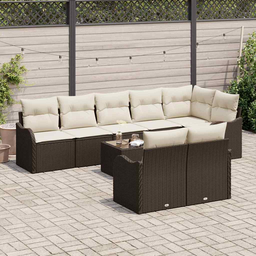 Gartensofa-set Braun Poly-Rattan