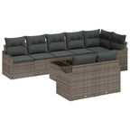 Gartensofa-set 9 pcs Grau Poly-Rattan