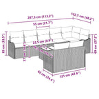 Gartensofa-set 9 pcs Grau Poly-Rattan