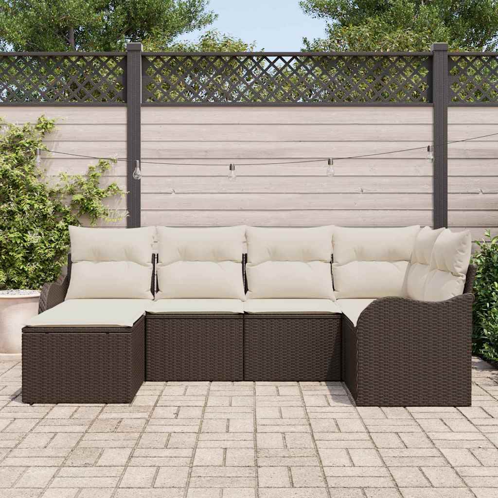 Gartensofa-set Braun Poly-Rattan