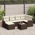 Gartensofa-set 7 pcs Braun Poly-Rattan