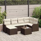 Gartensofa-set 7 pcs Braun Poly-Rattan