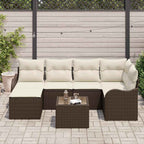 Gartensofa-set 7 pcs Braun Poly-Rattan