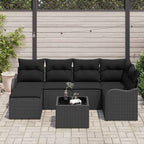 Gartensofa-set Schwarz Poly-Rattan