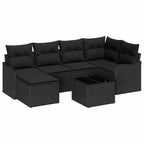 Gartensofa-set Schwarz Poly-Rattan