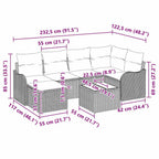 Gartensofa-set Schwarz Poly-Rattan