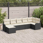 Gartensofa-set Schwarz Poly-Rattan