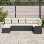 Gartensofa-set Schwarz Poly-Rattan