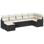 Gartensofa-set Schwarz Poly-Rattan
