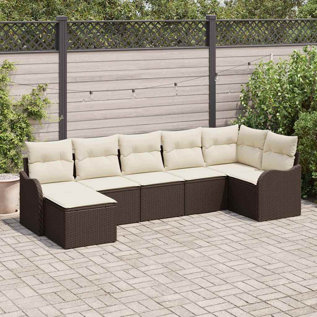 Gartensofa-set Braun Poly-Rattan