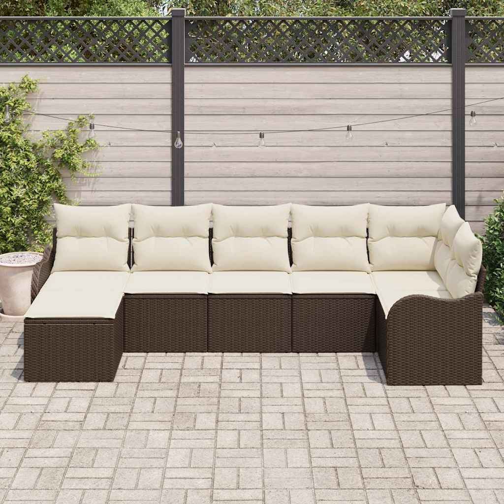 Gartensofa-set Braun Poly-Rattan
