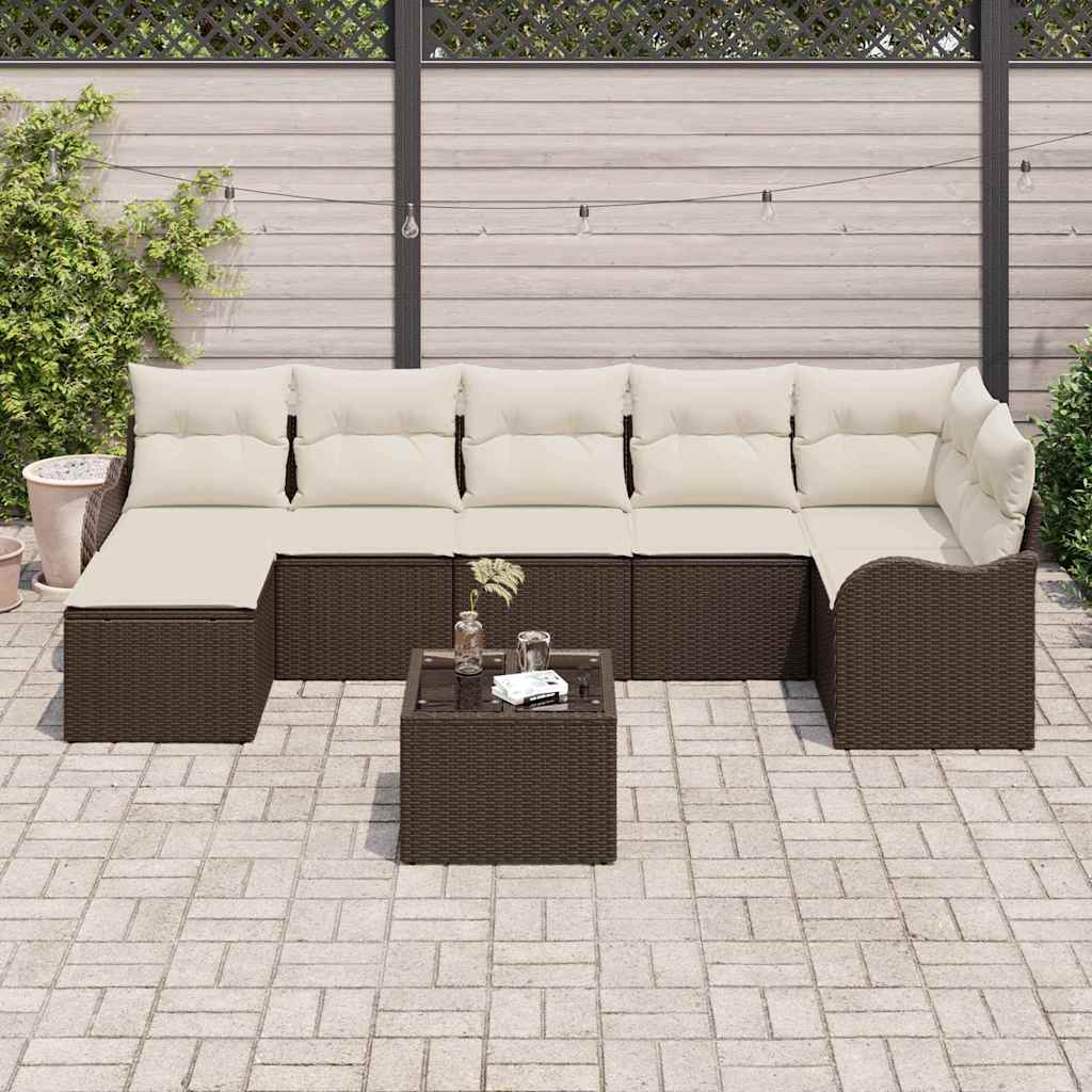 Gartensofa-set Braun Poly-Rattan