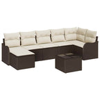 Gartensofa-set Braun Poly-Rattan