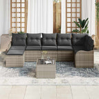 Gartensofa-set Hellgrau Poly-Rattan