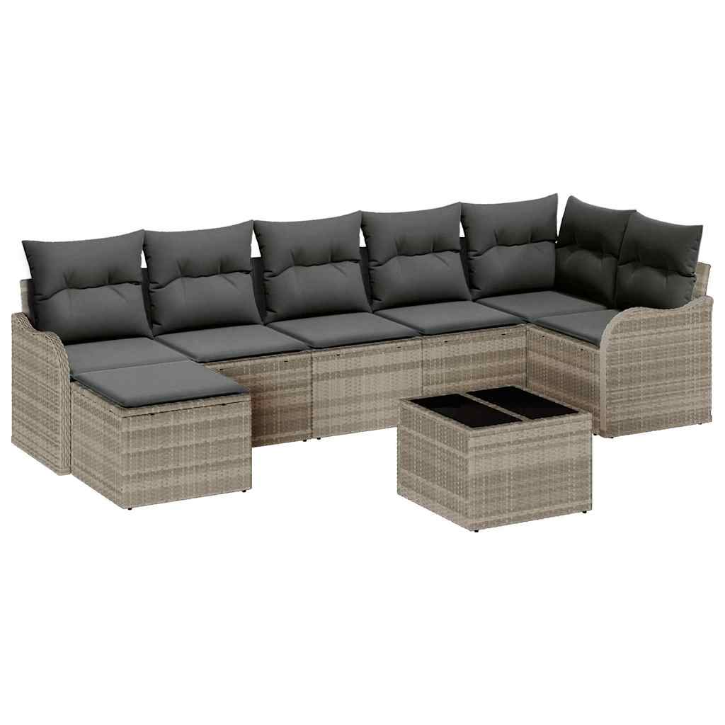 Gartensofa-set Hellgrau Poly-Rattan