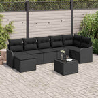 Gartensofa-set Schwarz Poly-Rattan