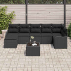 Gartensofa-set Schwarz Poly-Rattan
