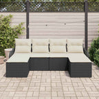 Gartensofa-set Schwarz Poly-Rattan