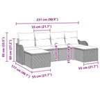 Gartensofa-set Schwarz Poly-Rattan