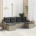 Gartensofa-set Hellgrau Poly-Rattan