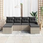 Gartensofa-set Hellgrau Poly-Rattan