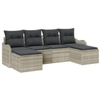 Gartensofa-set Hellgrau Poly-Rattan