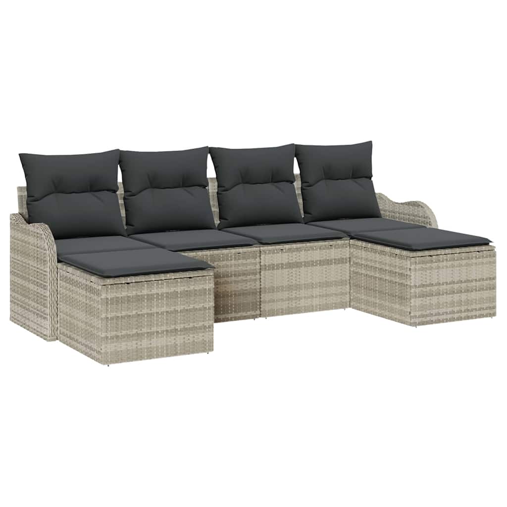 Gartensofa-set Hellgrau Poly-Rattan
