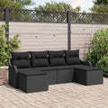 Gartensofa-set Schwarz Poly-Rattan