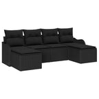 Gartensofa-set Schwarz Poly-Rattan
