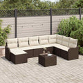 Gartensofa-set 9 pcs Braun Poly-Rattan