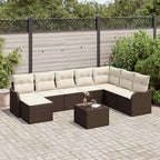 Gartensofa-set 9 pcs Braun Poly-Rattan
