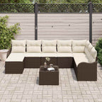 Gartensofa-set 9 pcs Braun Poly-Rattan