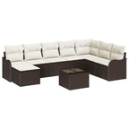 Gartensofa-set 9 pcs Braun Poly-Rattan