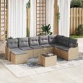 Gartensofa-set Beige Poly-Rattan