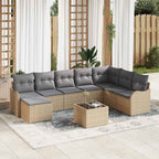 Gartensofa-set Beige Poly-Rattan