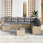 Gartensofa-set Beige Poly-Rattan