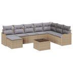 Gartensofa-set Beige Poly-Rattan