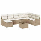 Gartensofa-set Beige Poly-Rattan