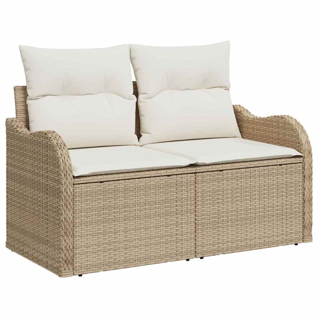 Gartensofa-set Beige Poly-Rattan
