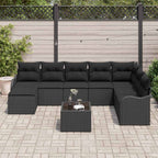 Gartensofa-set 9 pcs Schwarz Poly-Rattan