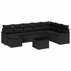 Gartensofa-set 9 pcs Schwarz Poly-Rattan