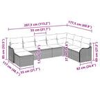 Gartensofa-set 9 pcs Schwarz Poly-Rattan