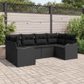 Gartensofa-set Schwarz Poly-Rattan