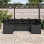 Gartensofa-set Schwarz Poly-Rattan