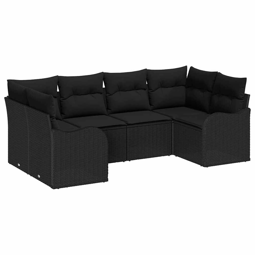 Gartensofa-set Schwarz Poly-Rattan