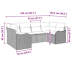 Gartensofa-set Schwarz Poly-Rattan