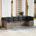 Gartensofa-set Grau Poly-Rattan