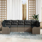 Gartensofa-set Grau Poly-Rattan