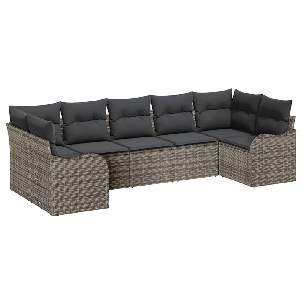 Gartensofa-set Grau Poly-Rattan