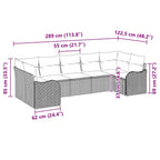 Gartensofa-set Grau Poly-Rattan